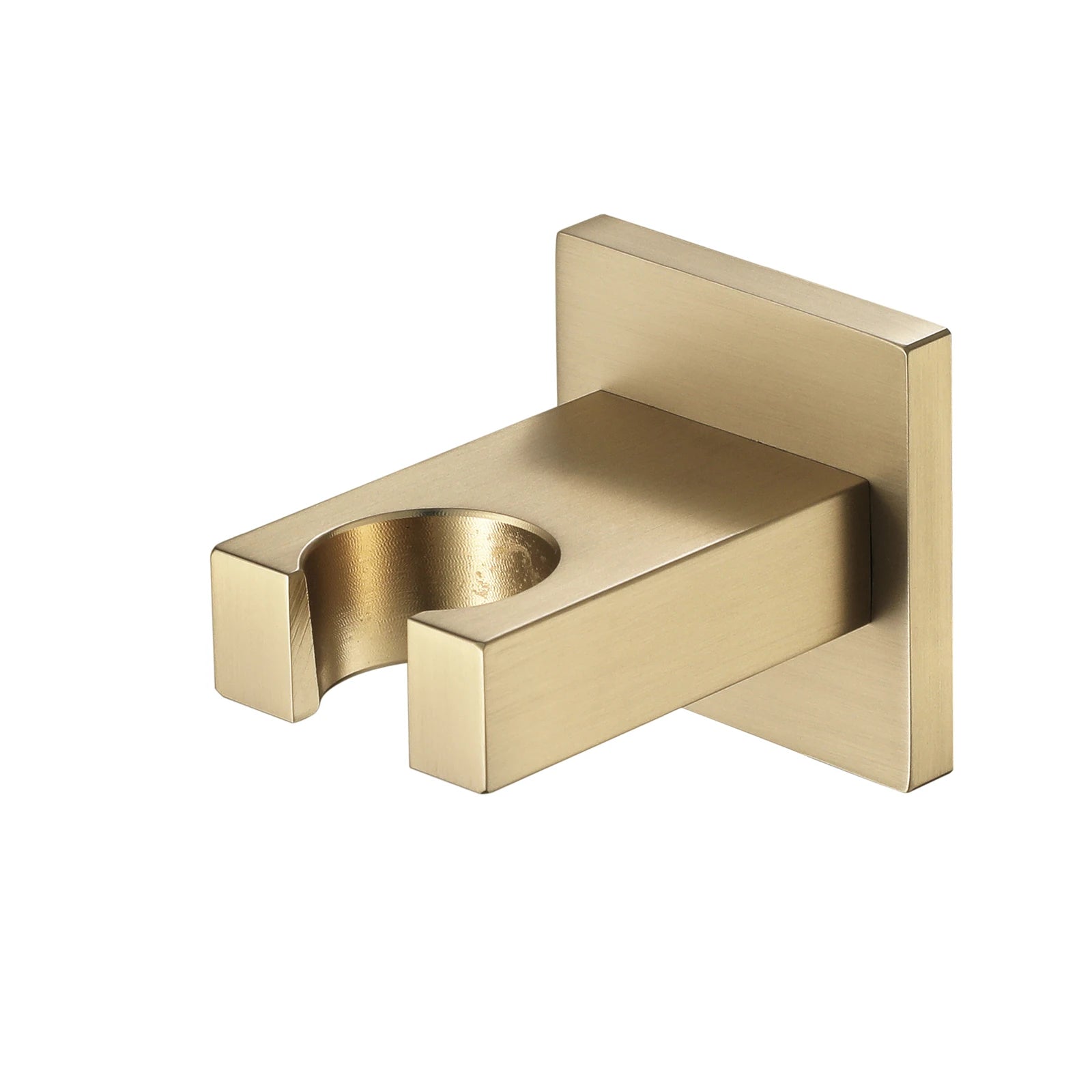 Uncoated Brass Square Shower Bracket Brushed Gold Fixed Modern Design Easy Installation for Bathroom Home Apartment Use