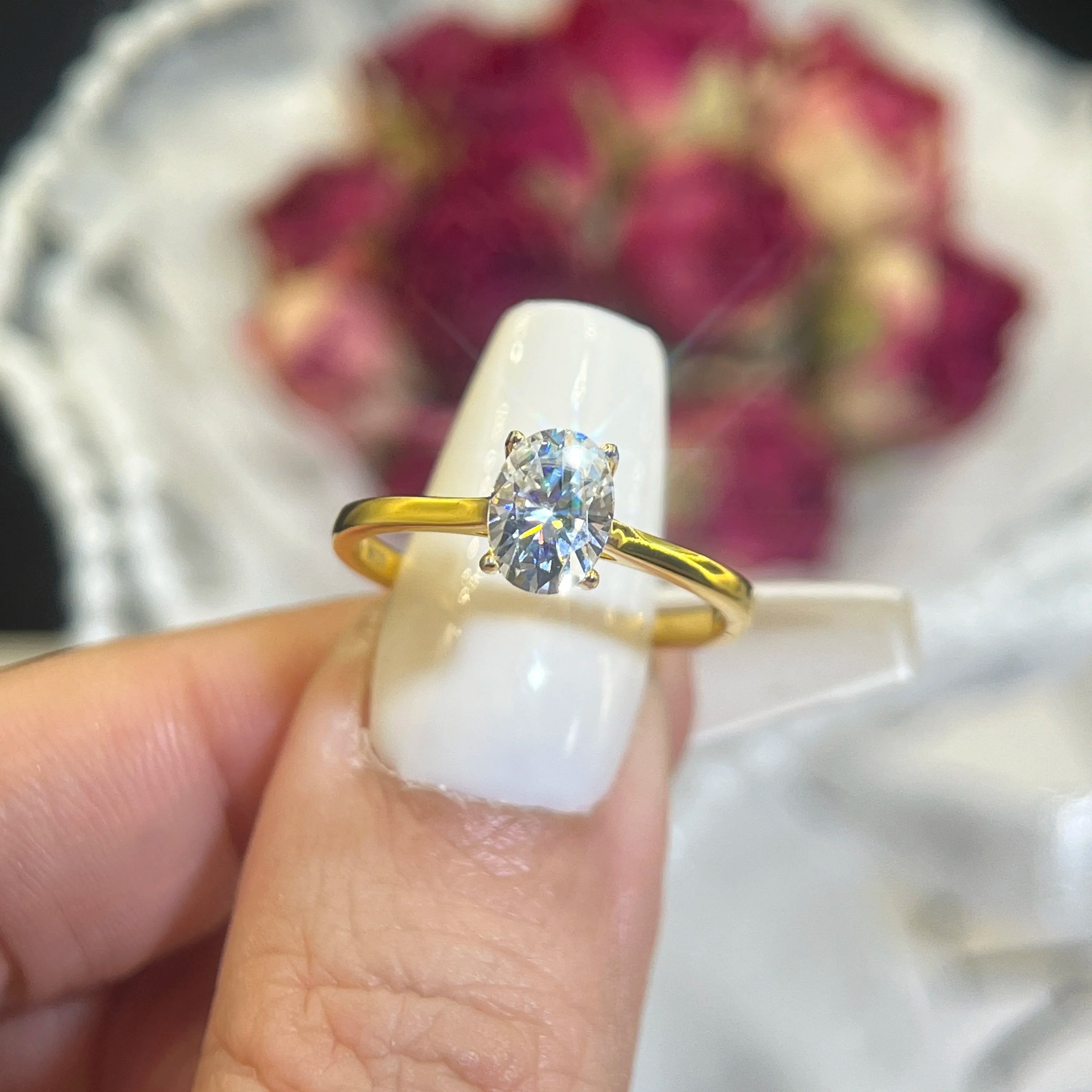 Newest 18K Dubai Gold Pated Solid S925 Sterling Silver Marquise Cut Moissanate Diamond VVS 1Ct D Color Rings for Women Jewelry