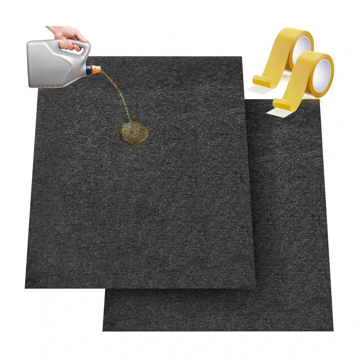 Oil Spill Mat Garage Floor Mat for Under Car Reusable Washable Garage Oil Drip Mat with Waterproof PE Backing