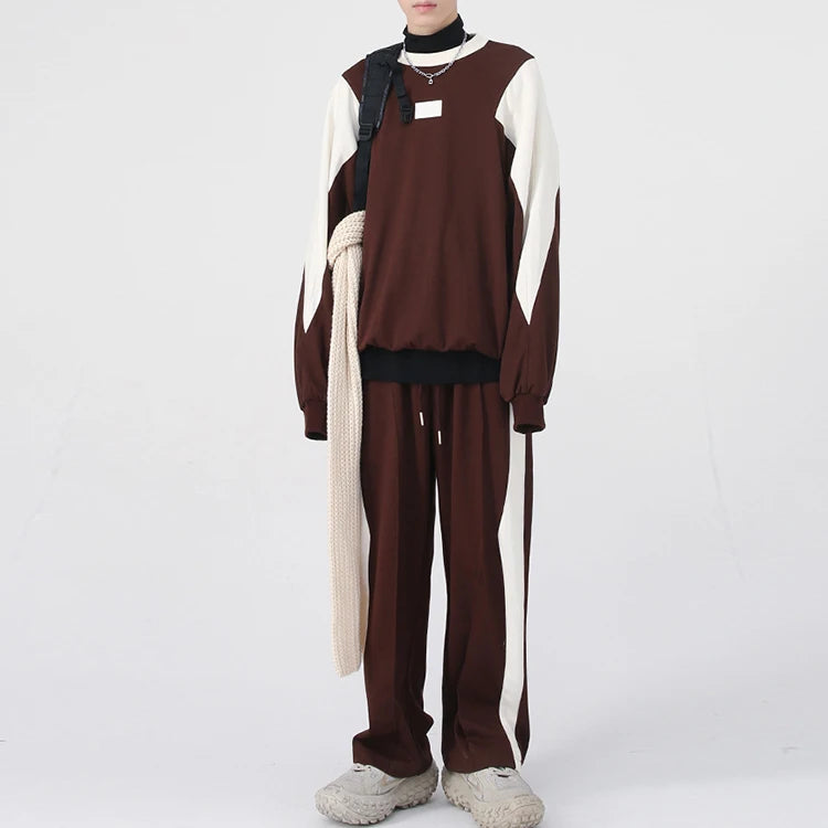 Men Tracksuit for Men Factory Customized Wholesale Men's Sportswear Suit Trend INS Splicing Two Pieces Tracksuits Set