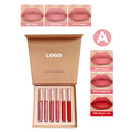 Hot Selling Oem Custom logo Lipstick Velvet Non Stick Cup Lipstick Private Label Custom Packaging Gift Packaging 6pcs Set