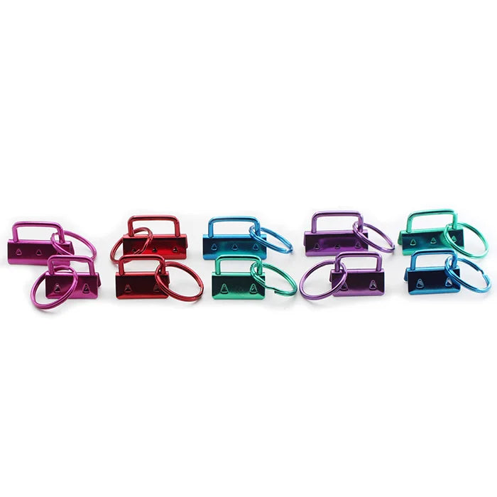 1 Inch Key Fob Hardware Key Chain Colorful Wristlet Fabric Key Lanyard Hardware with Key Ring