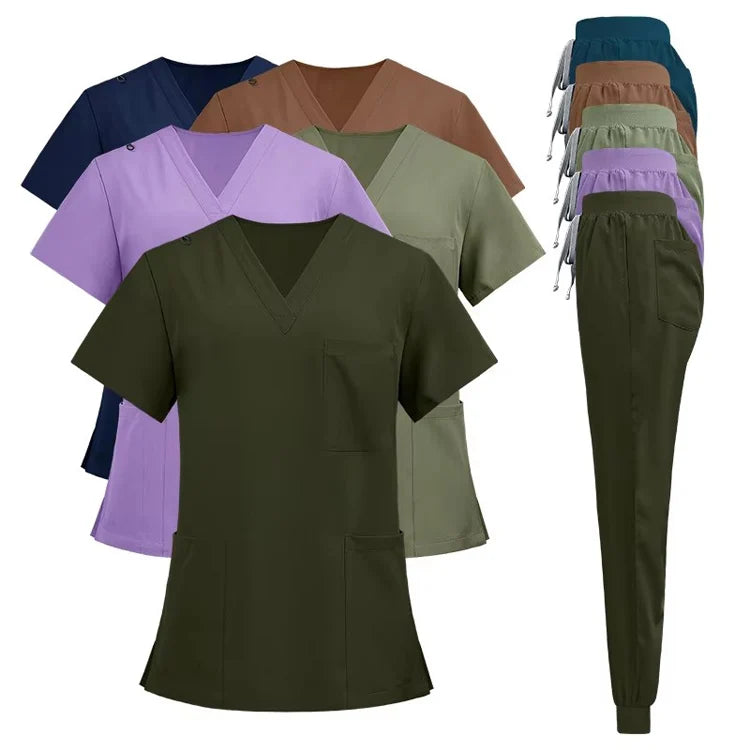 Custom Unisex Medical Jogger Scrubs Bata Medicas Hospital Uniform Top Comfortable Scrub Sets for Patients and Staff