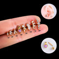 HENGSEN New Design 16g Stainless Steel Classic Cartilage Earring Stud Helix Tragus Piercing Jewelry for Women Party Gift