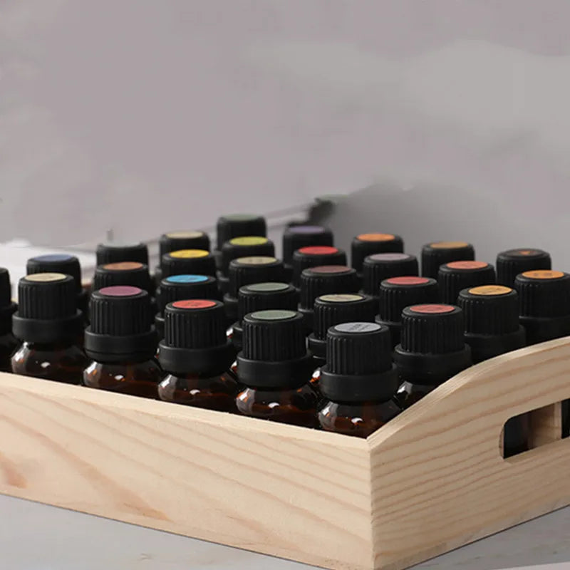 Bamboo Wooden Storage Box Multi Grid Essential Oil Nail Polish Packaging Box with Removable Compartment Custom Wood Box