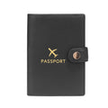 Custom Gold Foil Logo Split Genuine Leather Rfid Blocking Airline Passport Cover Wallet Leather Passport Holder