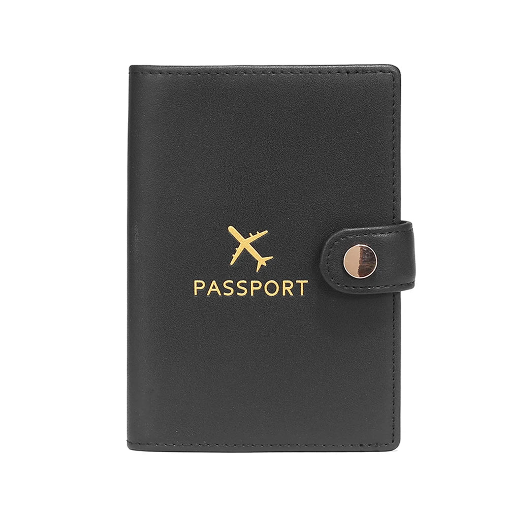 Custom Gold Foil Logo Split Genuine Leather Rfid Blocking Airline Passport Cover Wallet Leather Passport Holder