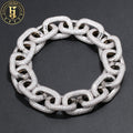 Hip Hop Jewelry Wholesale 22mm White Gold Brass Prong Setting 5A Zircon Diamond Cuban Link Bracelet for Men