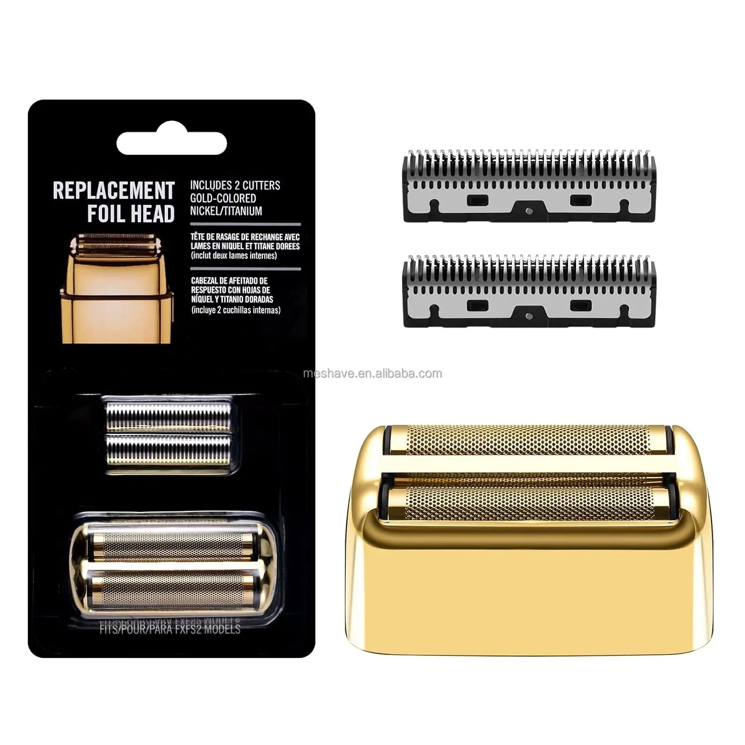 BabylissPRO FXFS2 Safety High Grade Replacement Foil Cutters Stainless Steel Double-Edge Razor Blades Plastic Components for