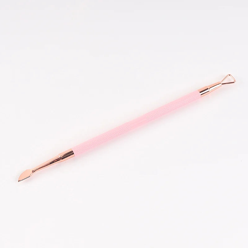 LOW MOQ Wholesale Price Nail Polish Gel Triangle Remover pink Rose Gold Cuticle Pusher
