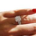 18K White Gold Wedding Ring Set Genuine Diamond Fine Jewelry HPHT Lab-Made Engagement Ring for Women