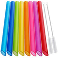 Wholesale 12mm 8PCS/SET Wide Reusable Smoothie Straws Multicolor Big Jumbo Bubble Tea Boba Straws BPA FREE Large Plastic Straws
