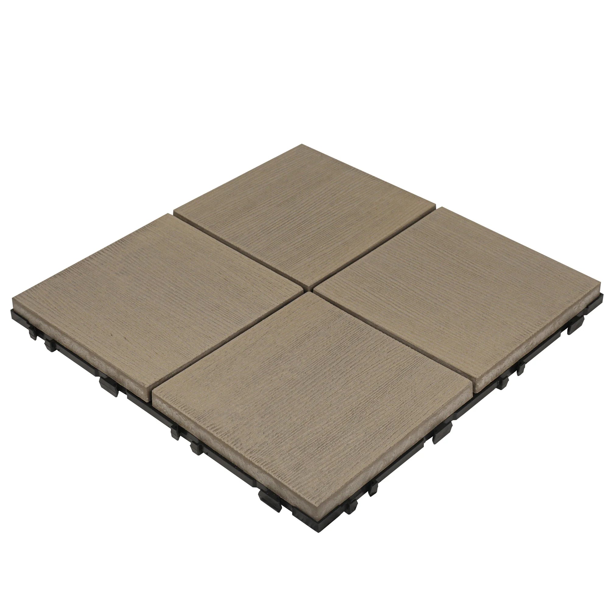 Composite DIY Decking Tile Water-Drainage Function Raised Floor Tiles XF-N010 30*30 cm for Courtyard Application