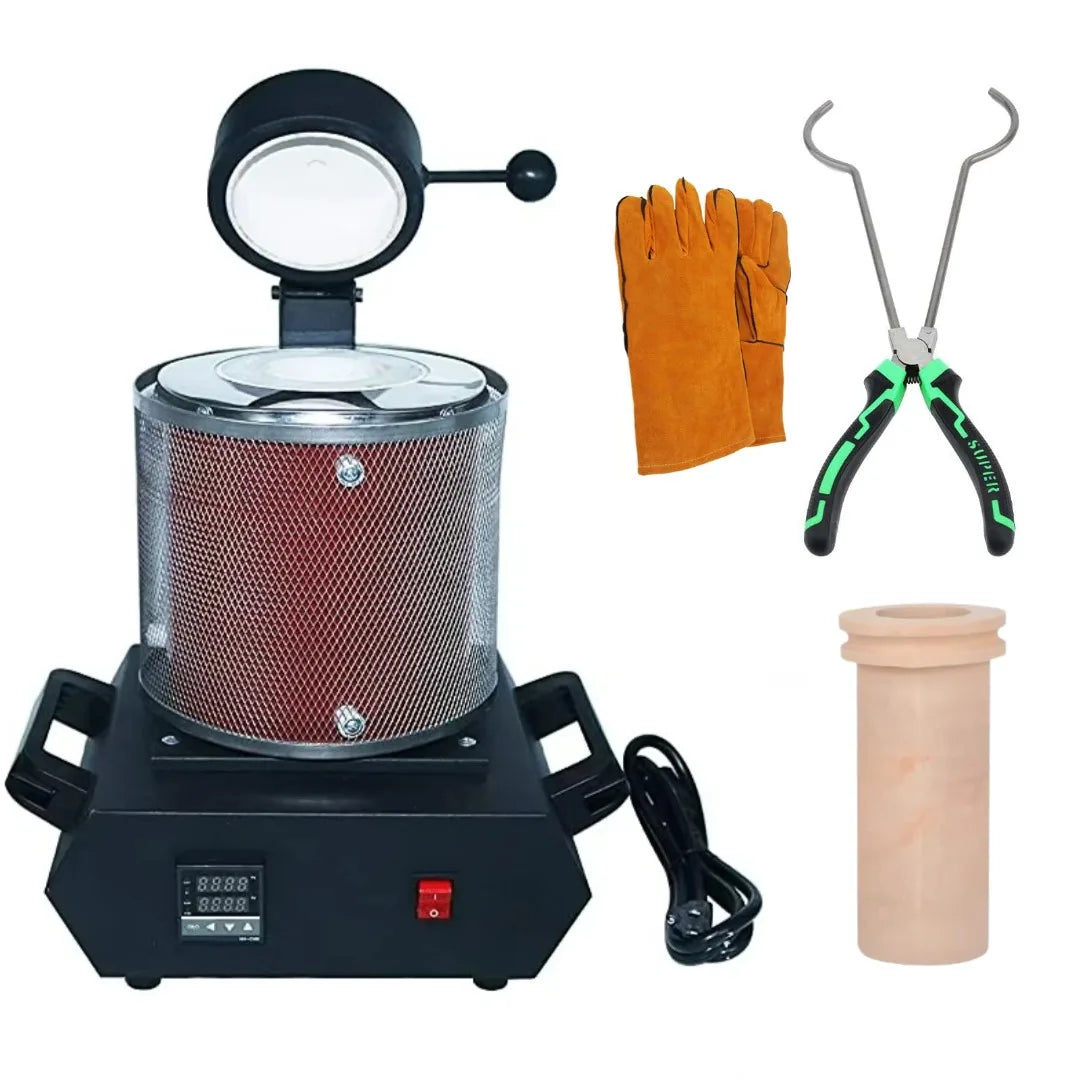 1/2/3kg Electric 1100â„ƒ Smelter Machine with Protective Net Refining Precious Metal Silver Copper Jewelry Gold Melting Furnace