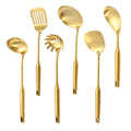 Modern 6-Piece Stainless Steel Kitchen Utensils Set with Spoons Slotted Spoon Colander Spatulas