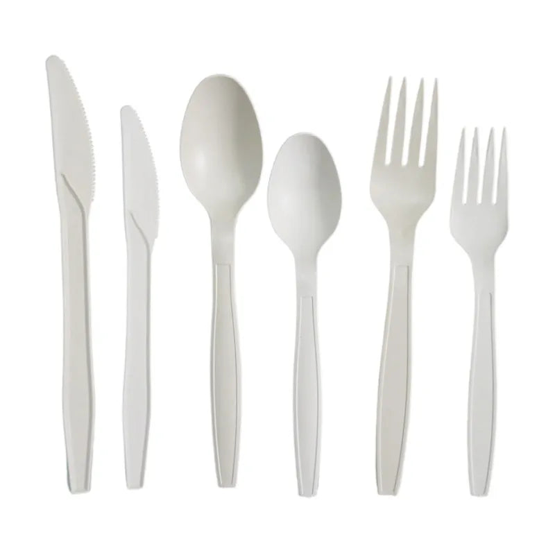 Bioleader BG02 Eco-Friendly Biodegradable Cornstarch Plastic Disposable Spoons for Travel Flatware Sets