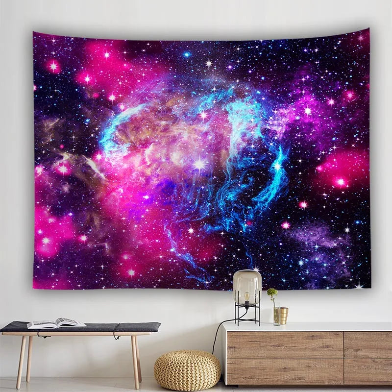 Star Universe Vintage Hippie Retro Bohemian Psychedelic Mysterious Custom Tapestry Wall Hanging Home Decor 100% Bedroom