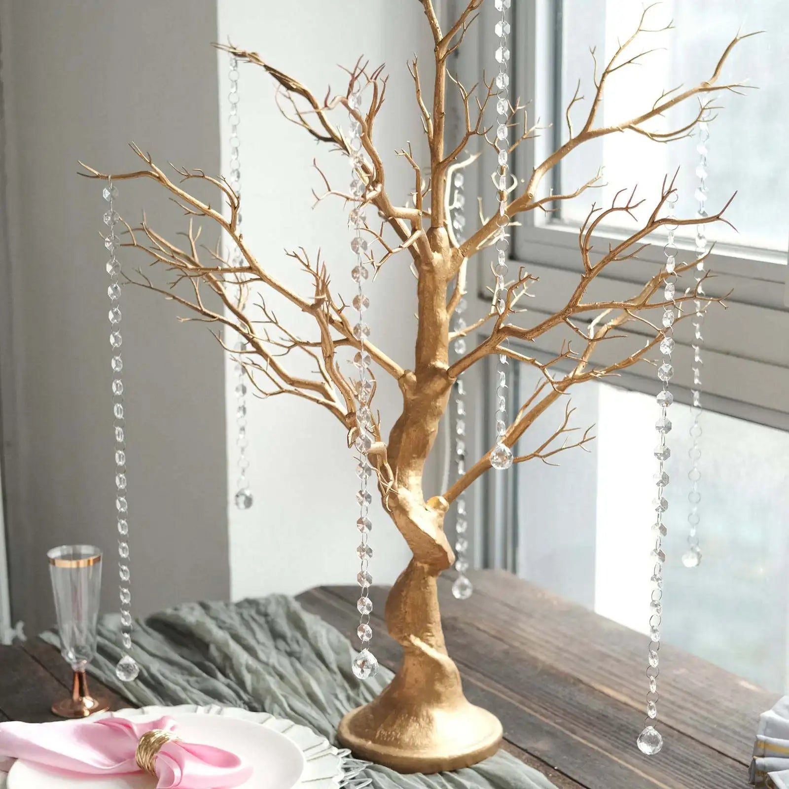 33 Inch High Hot Selling Gold Sliver Manzanita Tree Artificial Trees Christmas Wedding Table Centerpiece for Decoration