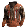 Men Retro 3D Digital Printing Sweatshirts With Hooded Long Sleeve Casual Streetwear Men's Hoodies