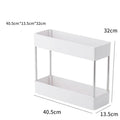 HelloWorld Storage Cabinet Rack Organizer Kitchen Bathroom Plastic Rack 2-Tier Shelf Holders Movable Assemble Shelves 40*32*13cm