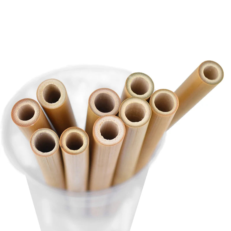 100% Biodegradable Reusable Bamboo Straws Custom Length Eco Friendly Packaging