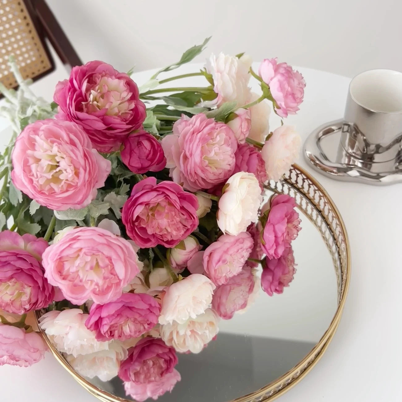 High End Whosale Artificial Silk 3 Heads Ranunculus Flowers 13 Colors for Wedding Home Party Decorative Flower