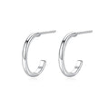 Simple fashion 925 sterling silver smooth C-shaped earrings women minimalist geometric stud earrings