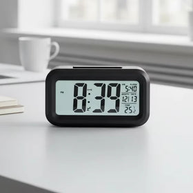 EMAF Promotion Gift Smart Battery Calendar Temperature Back Light Classroom Digit Lcd Large Display Snooze Table Alarm Clock