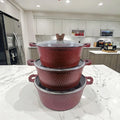 6PCS 32/36/40CM Big Size Pots Set Kitchen Nonstick Marble Coating Cookware Sets Non Stick Aluminum Cooking Pot MegaBDM