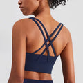 2025 High Quality Women's Sports Bra Cross Back Padded Plus Size Fitness Gym Bra with Adjustable Back High Impact Sport Bra
