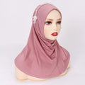 Zifeng OEM Head Wraps Turban Wholesale Crystal Hemp Convenient Pearl Lady's Hat Muslim Caps