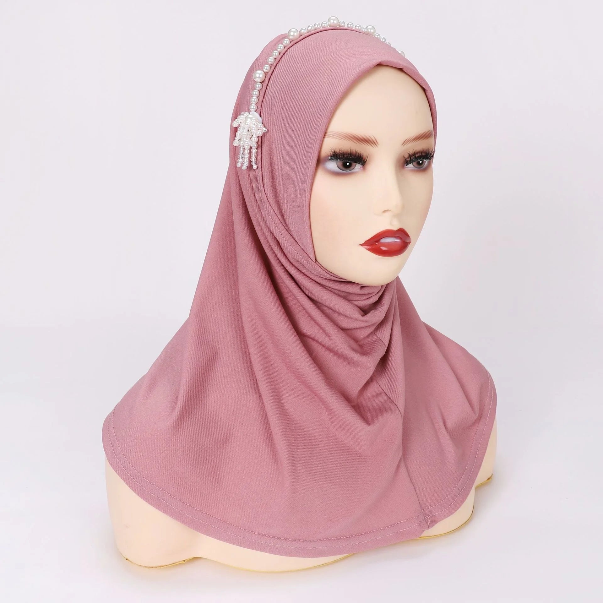 Zifeng OEM Head Wraps Turban Wholesale Crystal Hemp Convenient Pearl Lady's Hat Muslim Caps