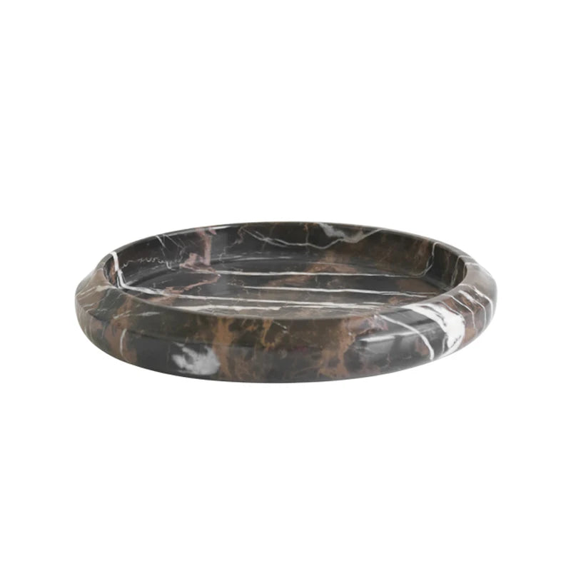 Stonekocc Brand Modern Light Luxury Natural Marble Movable Multifunctional Storage Trays Restaurant Tea Table Fruit Plate Home