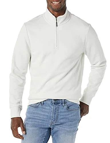Wholesale OEM High Custom Cotton 1/4 Zip Half Zip Neck Pullover  Sweater Plain Turtleneck Unisex Knitted Oversized Fleece Hoodie