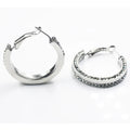 BMZ 2026 Stainless New Full Crystal Fashion Lady Hoop Earring