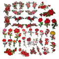 Good Quality Hot Sale New Big Peony Large Rose Design Iron on Embroidery Flower Patches for Woman Clothing