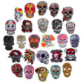 Skull Embroidery Sequins Beading Iron-on Sew-on Sequin Psychedelic Skull Patches