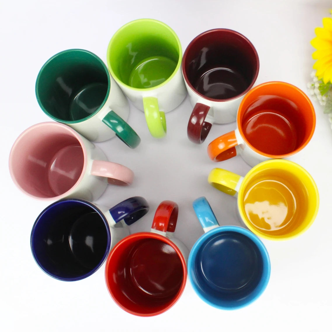 APULEX  Wholesale 15 oz Products for Sublimation Blanks Coated Inner and Handle Color Cups Mugs