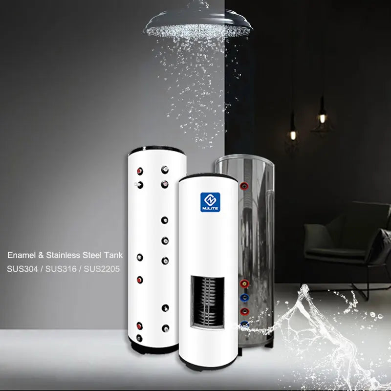 Nulite New Energy 100L 150L 200L 250L 300L 400L 500L Enamel Tank or Stainless Steel 304 316 2205 Storage Hot Water Buffer Tank