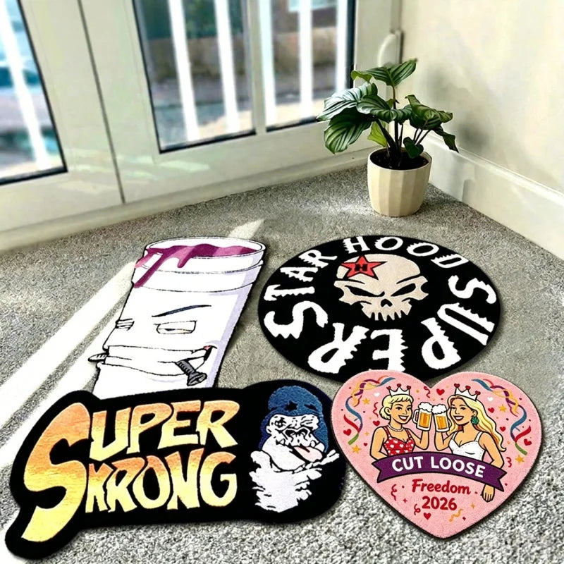 Custom Modern Anti-Slipped Rug Carpets Custom Cute Anime Rugs for Home Decor Unique Die Cut Anime Mats Area Rugs & Sets