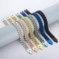Fashion Hot Sales Stainless Steel Watch Strap 18K Gold Plated Watchband Chain Bracelet for Men Women