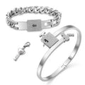 Manufacturer Direct Selling Concentric Lock Bracelet Key Pendant Necklace Lover Jewelry Set