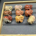 20mm Natural Crystal Lovely Animals Gemstone Sculpture Alashan Jade Dragon Turtle for Decoration