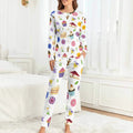 Custom Pattern Print Women's Pajama Set 2 Piece Womens Long Sleeved Pajama Sets