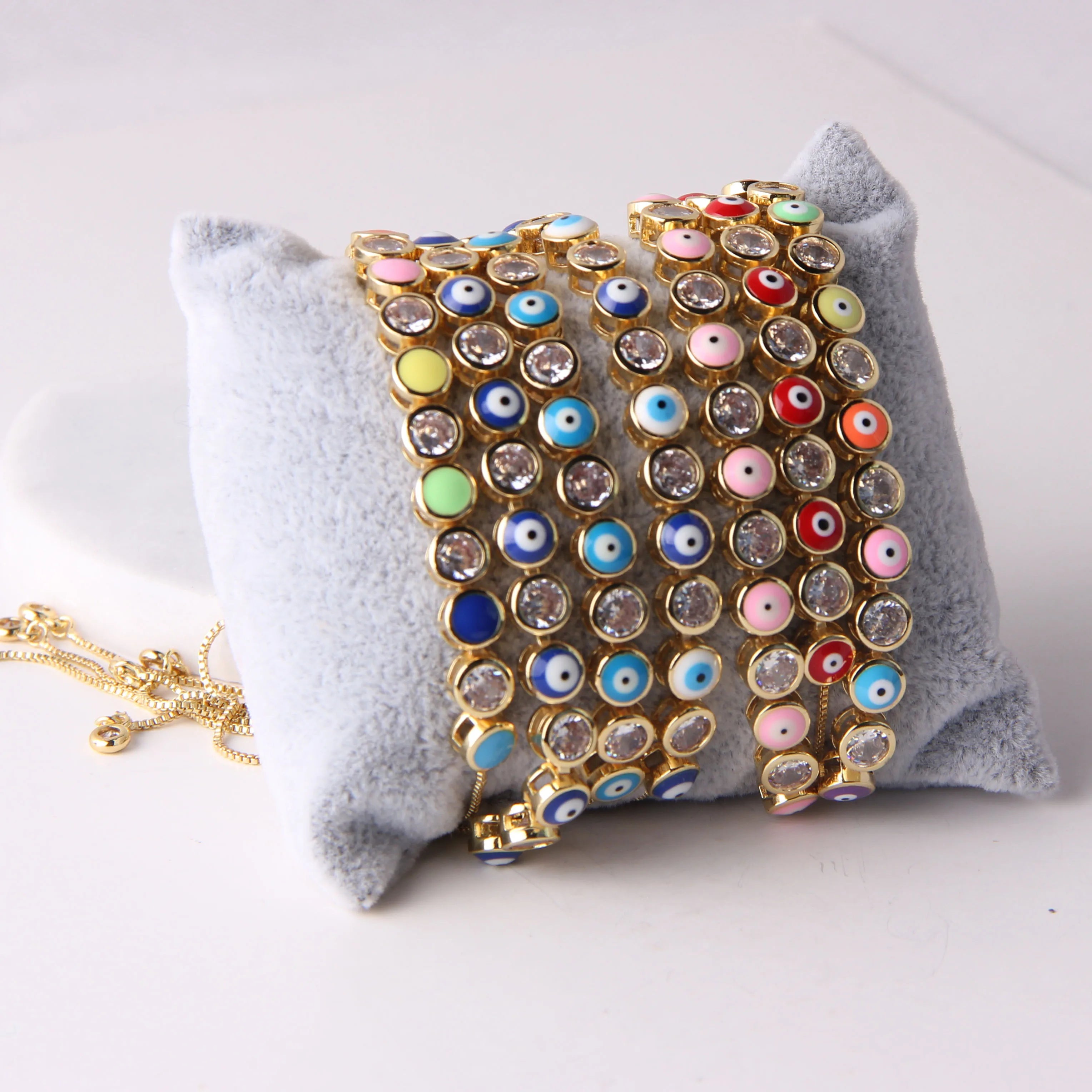 New Trends Best Selling Fashion Luxury Turkish Eye of the Evil 18k Gold Plated Adjustable Bracelet