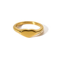 European Style Luxury Stainless Steel 18K PVD Glossy Shiny Personality Heart Index Ring Non Tarnish for Women Party