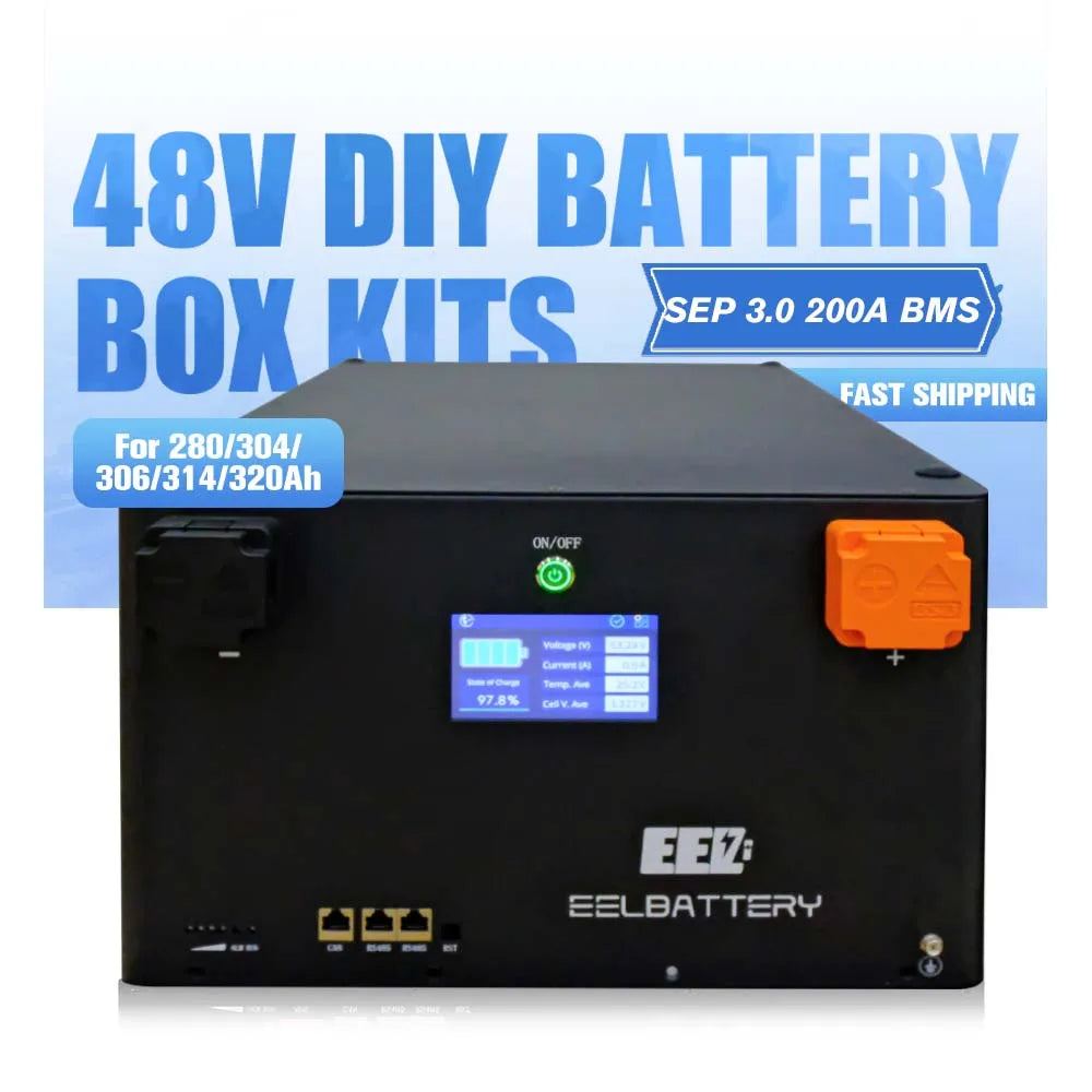 EU STOCK EEL Stackable SEP 3.0 DIY Box with 48V 16S 200A BMS with 4.3'' Touch LCD for 280Ah Solar Energy Storage DIY Empty Box