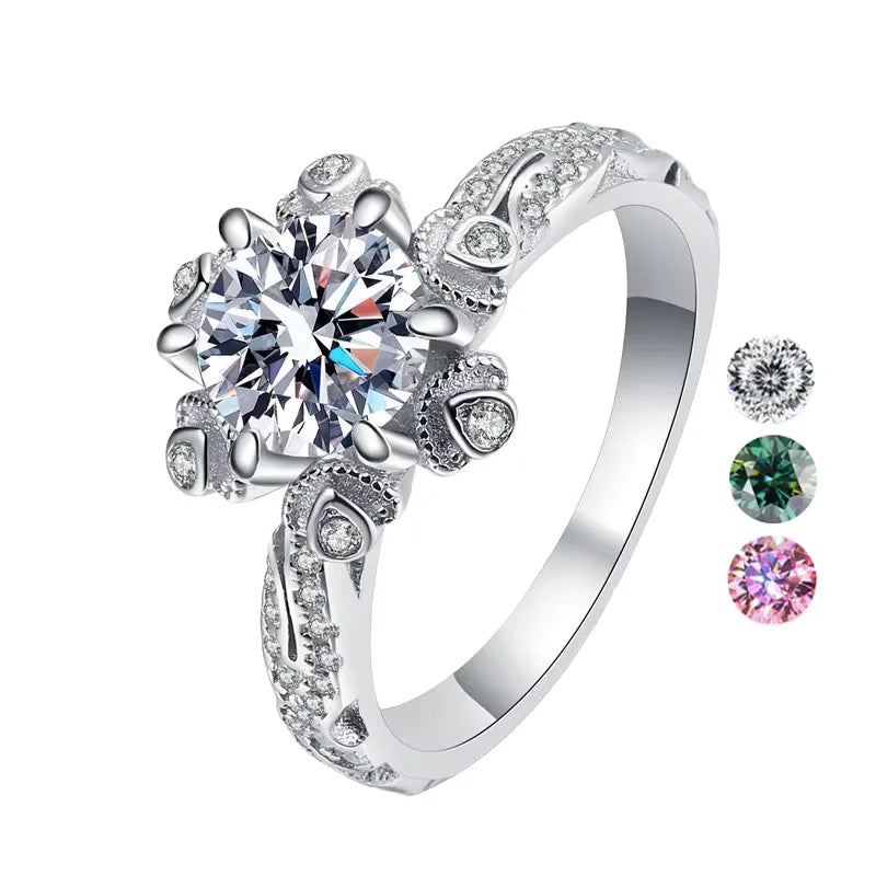 Moissanite Anniversary Rings Moissanite Engagement Rings for WomenMoissanite and Diamond Engagement Rings
