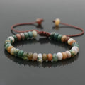 Natural Indian Agate Abacus Stone Bracelet Lapis Lazuli Amazonite Adjustable Beaded Bracelet Yoga Meditation Bracelet for Women
