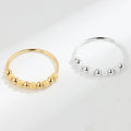 Fashion Anxiety Bead Stress Ring 925 Sterling Silver Multiple Round Bead Finger Ring for Women
